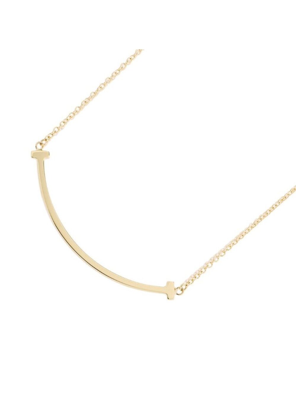 Tiffany & Co Necklace T Smile Pendant Small 18k Yellow Gold